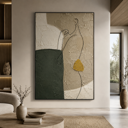 Abstract Figure Textured Painting #Kiss 50