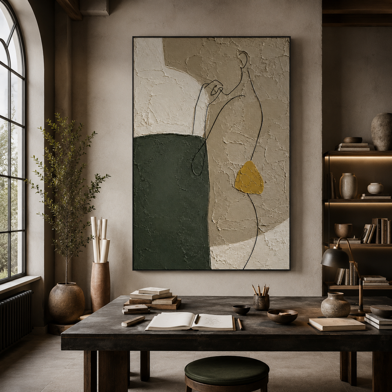 Abstract Figure Textured Painting #Kiss 50