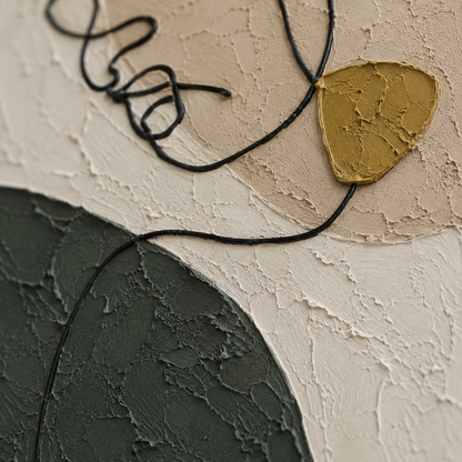 Minimalist Line Face Textured Painting #Kiss 51
