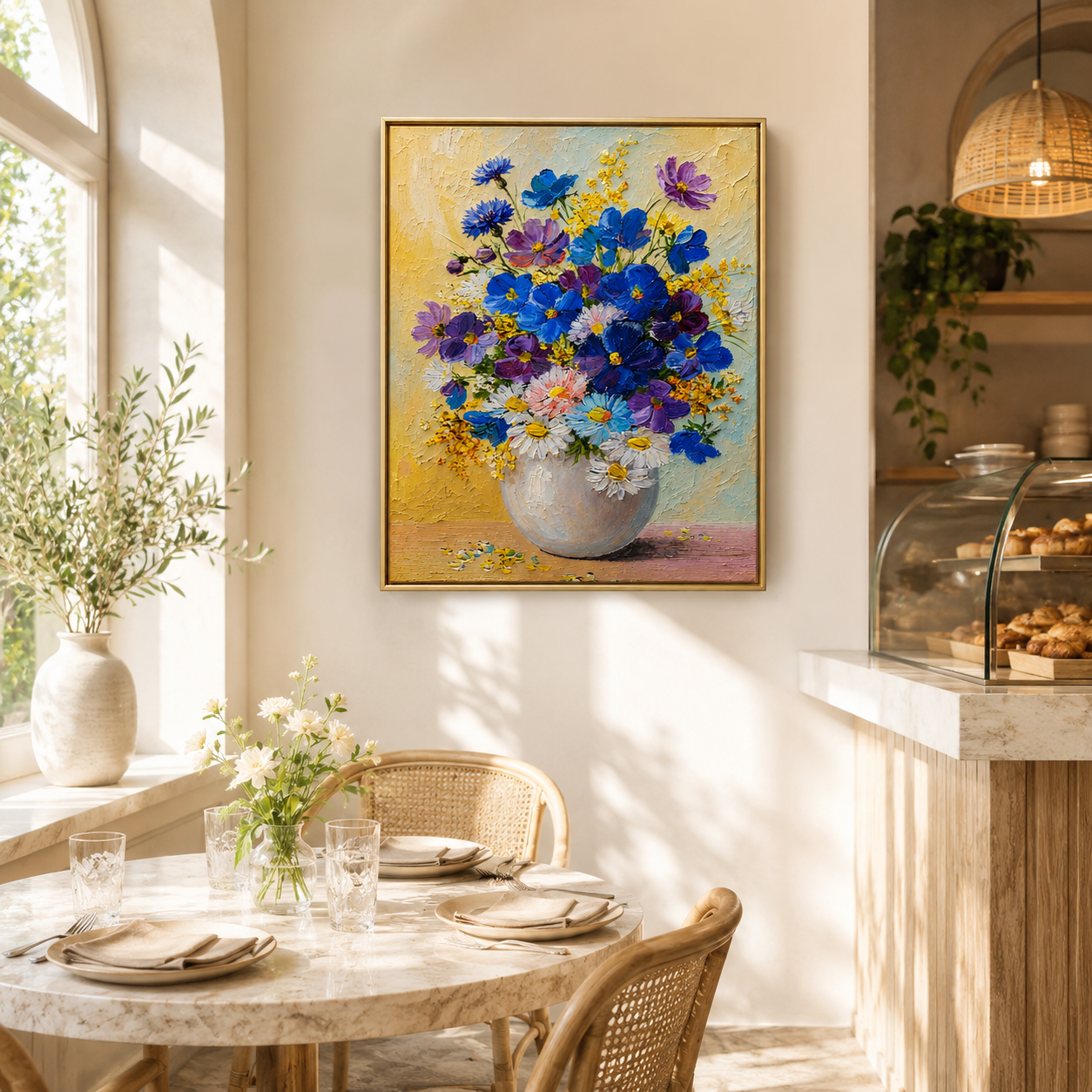 Wildflower Vase Textured Painting #Kiss 55