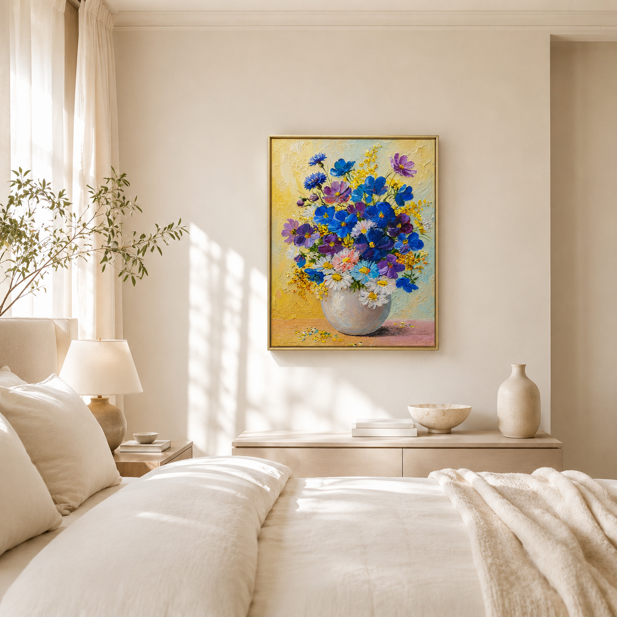 Wildflower Vase Textured Painting #Kiss 55
