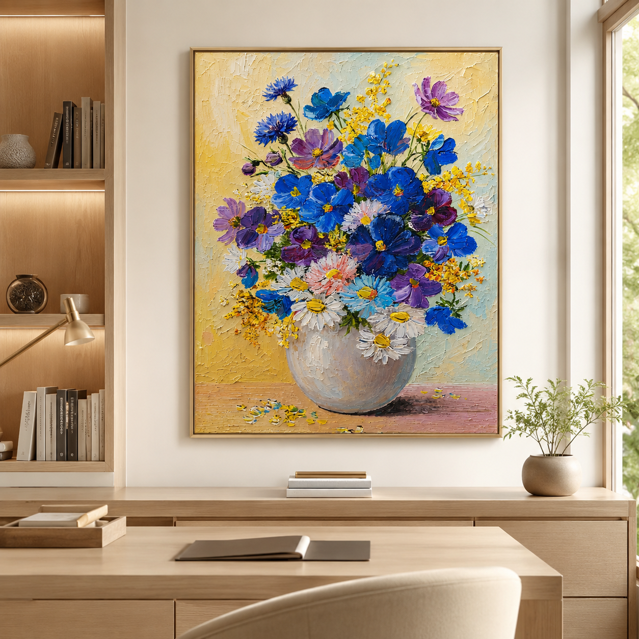 Wildflower Vase Textured Painting #Kiss 55