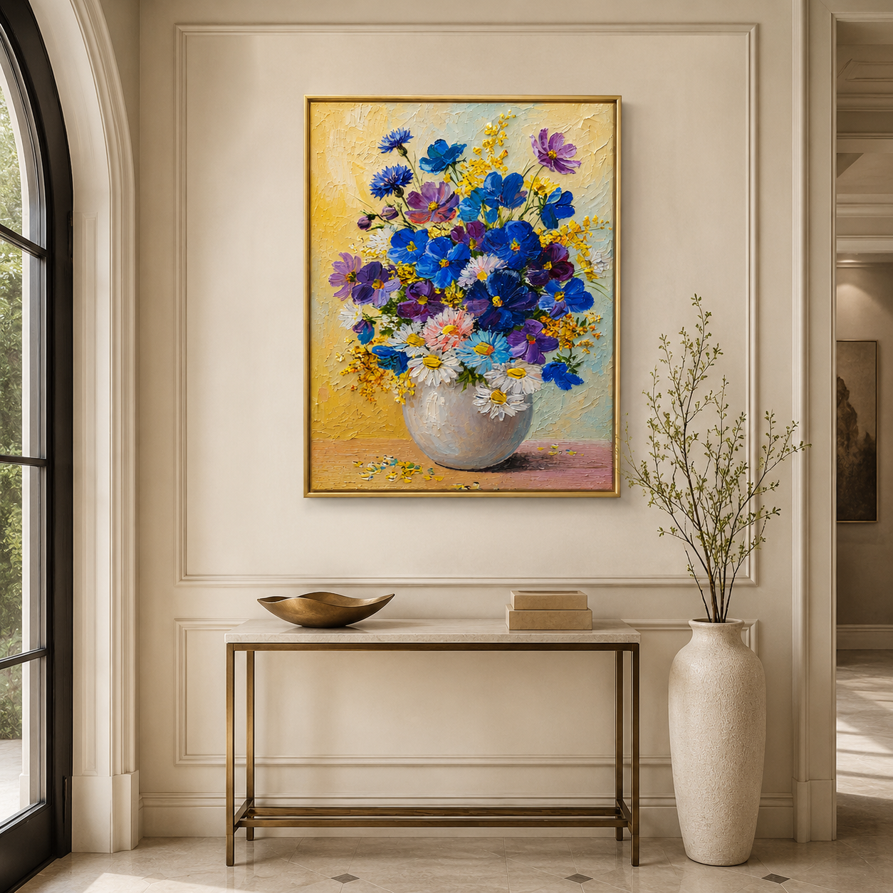 Wildflower Vase Textured Painting #Kiss 55