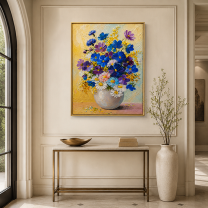 Wildflower Vase Textured Painting #Kiss 55