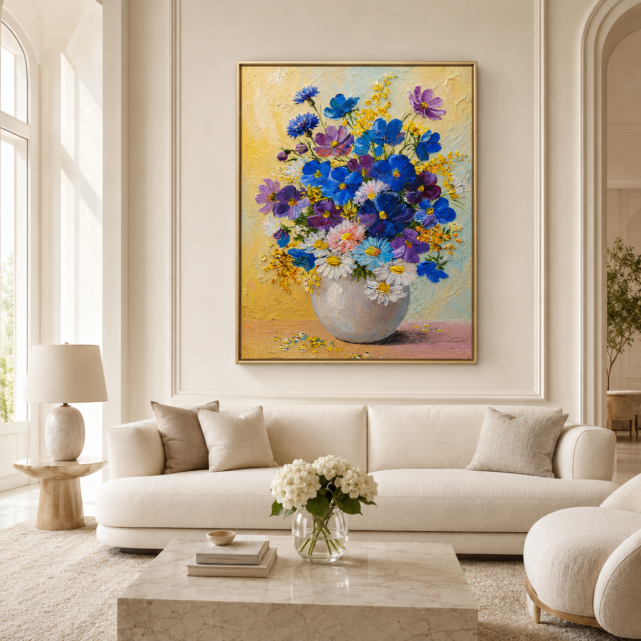 Wildflower Vase Textured Painting #Kiss 55