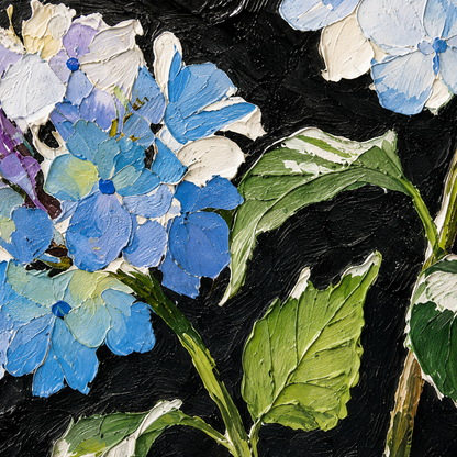 Blue Hydrangea Vase Textured Painting #Kiss 56
