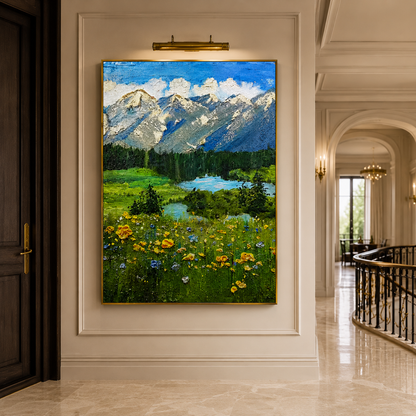 Mountain Meadow Textured Painting #Kiss 58