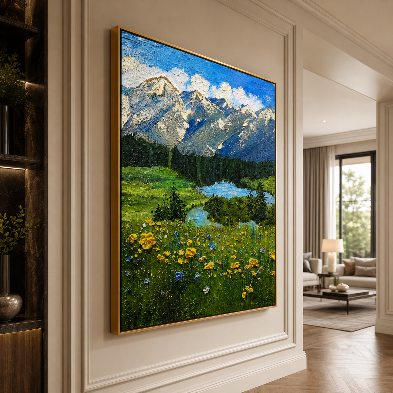 Mountain Meadow Textured Painting #Kiss 58