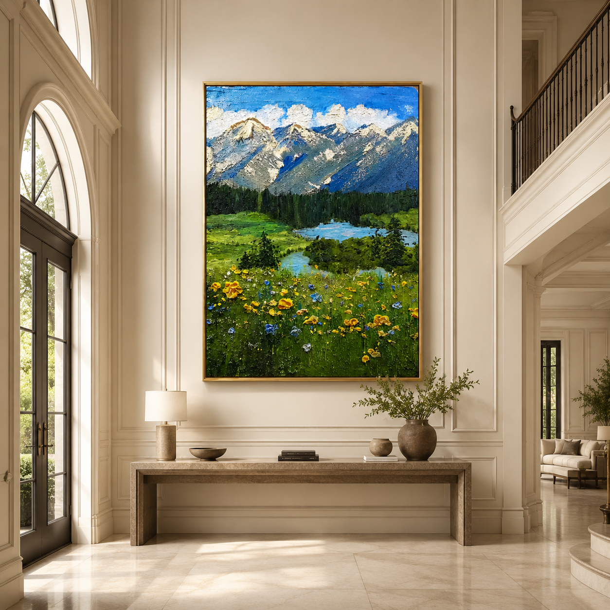 Mountain Meadow Textured Painting #Kiss 58