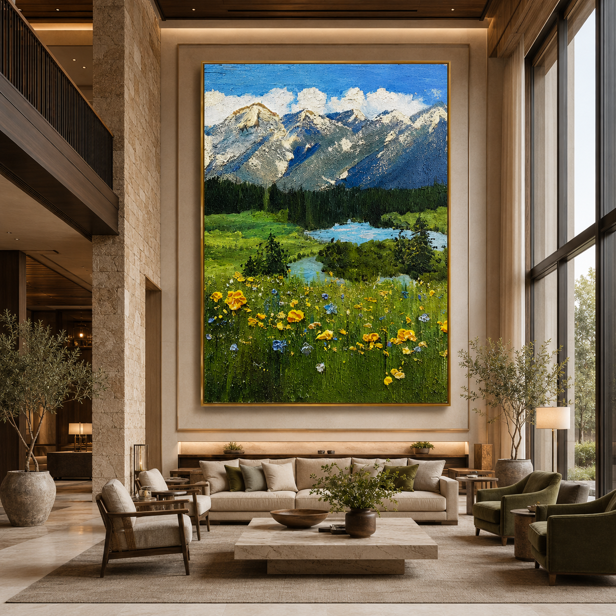 Mountain Meadow Textured Painting #Kiss 58