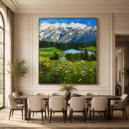 Mountain Meadow Textured Painting #Kiss 58