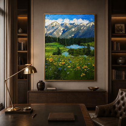 Mountain Meadow Textured Painting #Kiss 58