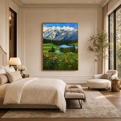 Mountain Meadow Textured Painting #Kiss 58