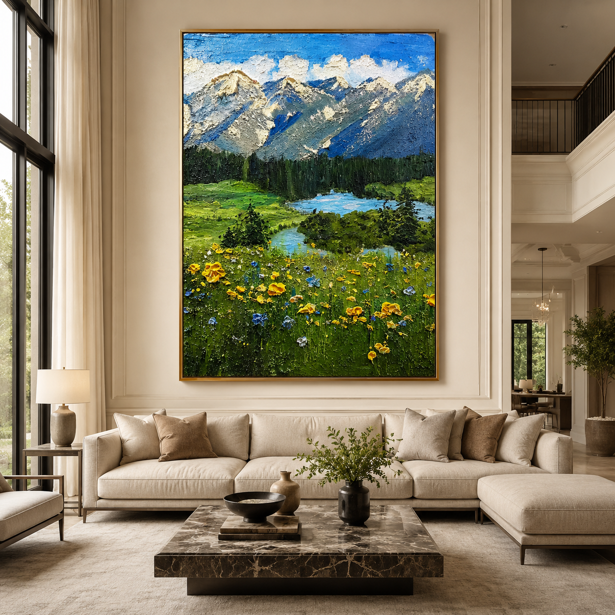 Mountain Meadow Textured Painting #Kiss 58