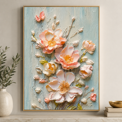 Blush Bloom Relief Painting #Kiss 59