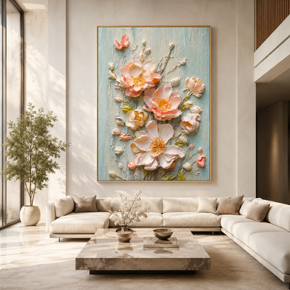 Blush Bloom Relief Painting #Kiss 59