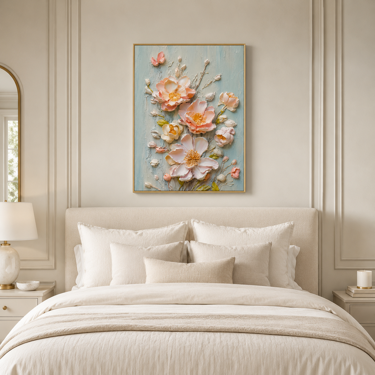 Blush Bloom Relief Painting #Kiss 59