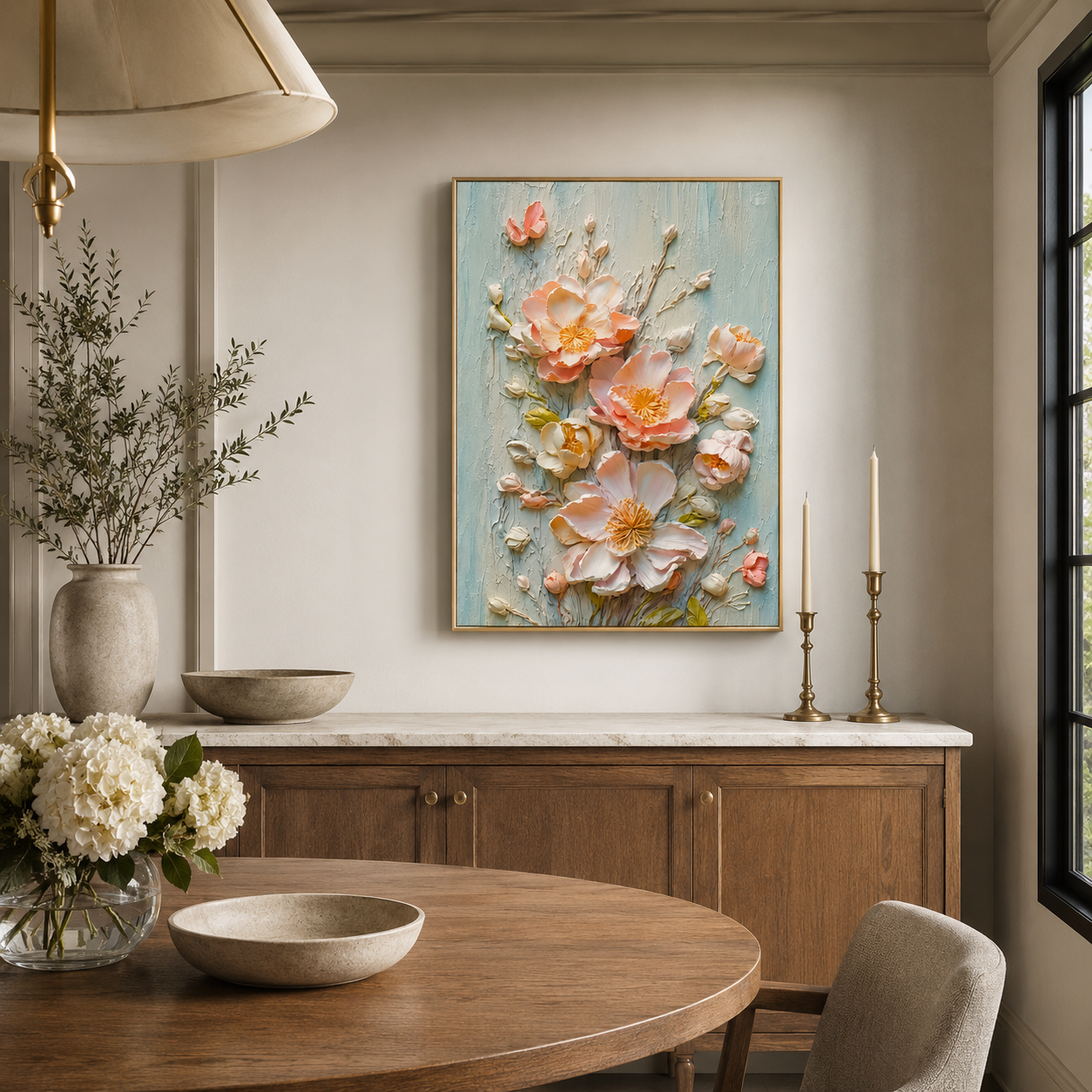 Blush Bloom Relief Painting #Kiss 59