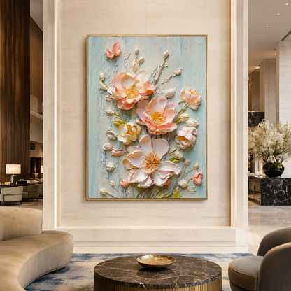 Blush Bloom Relief Painting #Kiss 59