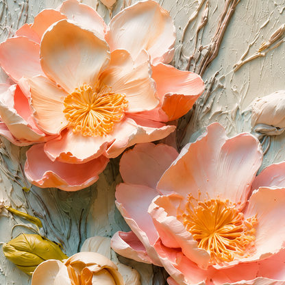 Blush Bloom Relief Painting #Kiss 59