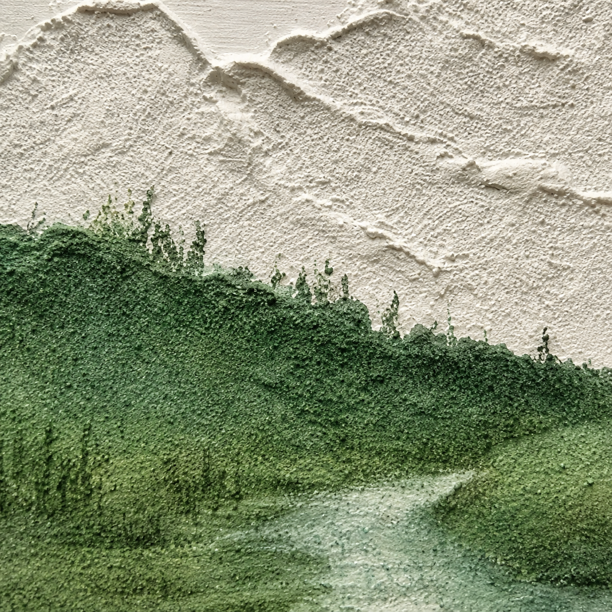 Minimalist Mountain Landscape Textured Painting #Kiss 60