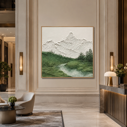 Minimalist Mountain Landscape Textured Painting #Kiss 60