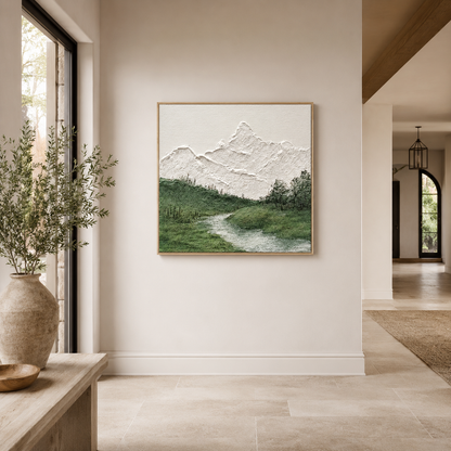 Minimalist Mountain Landscape Textured Painting #Kiss 60