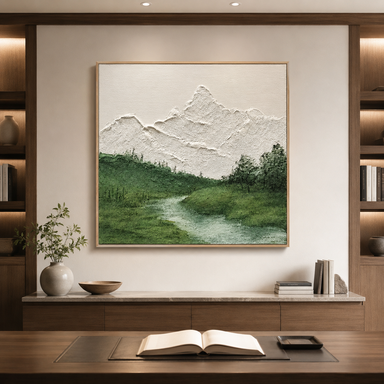 Minimalist Mountain Landscape Textured Painting #Kiss 60