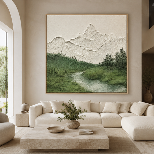 Minimalist Mountain Landscape Textured Painting #Kiss 60