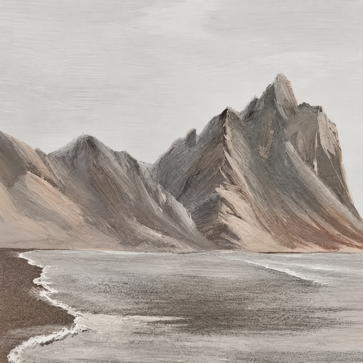 Coastal Mountain Textured Painting #Kiss 61