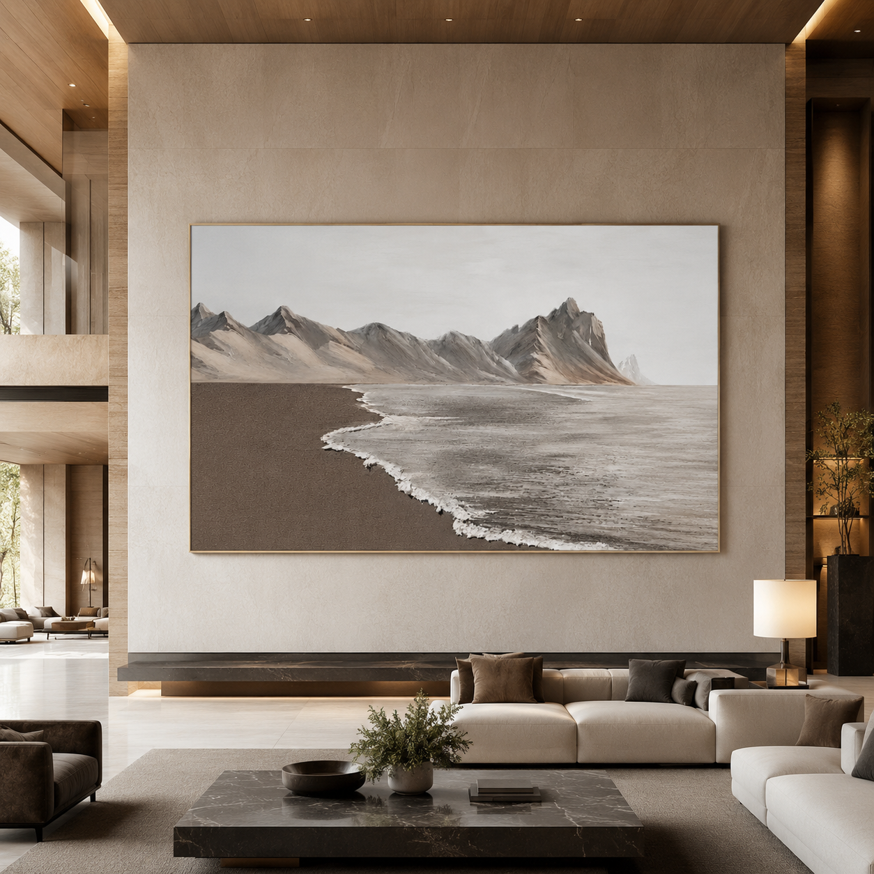 Coastal Mountain Textured Painting #Kiss 61