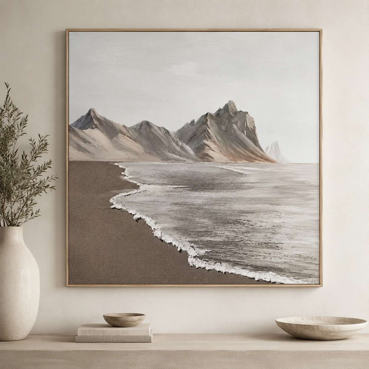 Coastal Mountain Textured Painting #Kiss 61
