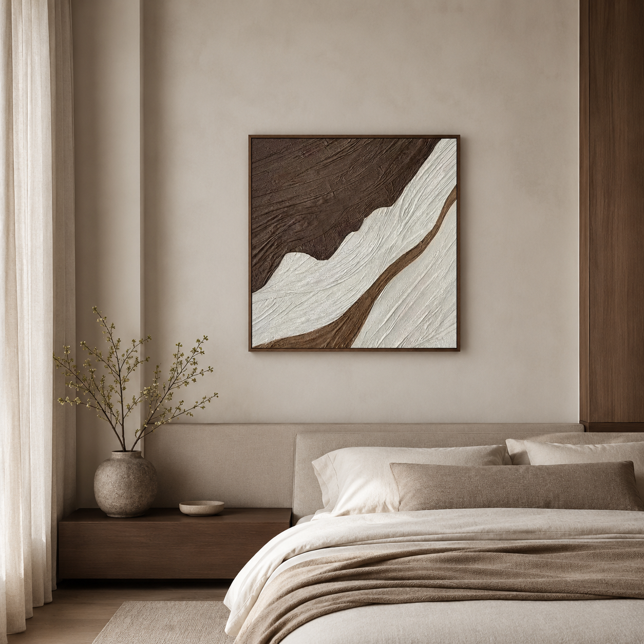 Earthtone Abstract Textured Painting #Kiss 62