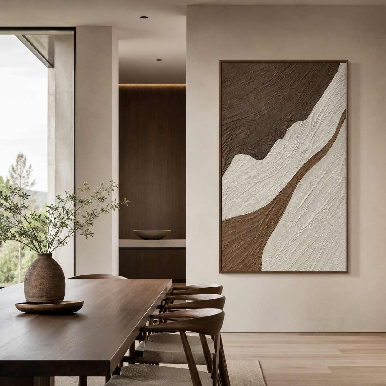Earthtone Abstract Textured Painting #Kiss 62