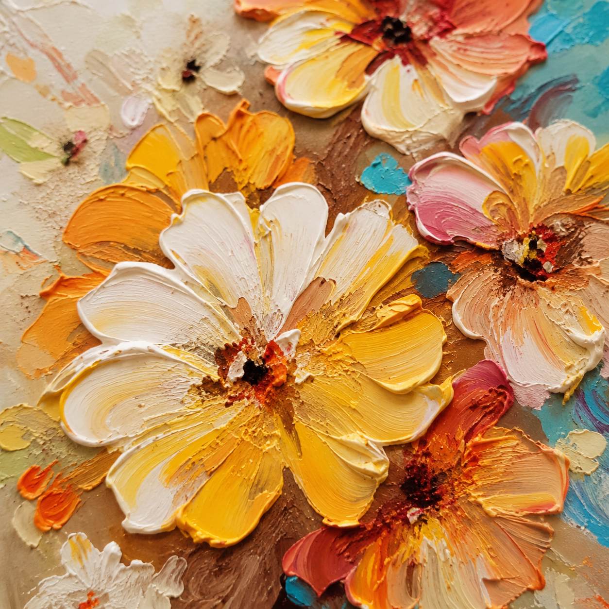 Pastel Floral Textured Painting #Kiss 63