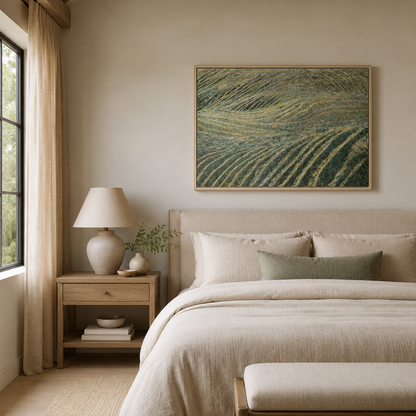 Green Field Abstract Textured Painting #Kiss 64