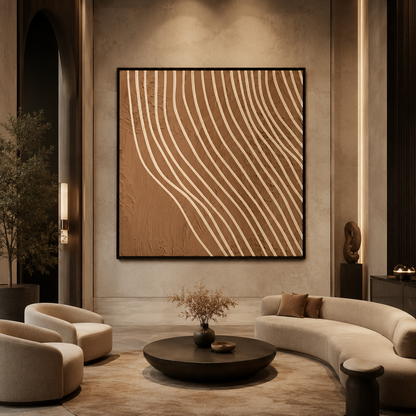 Wavy Line Abstract Textured Painting #Kiss 65