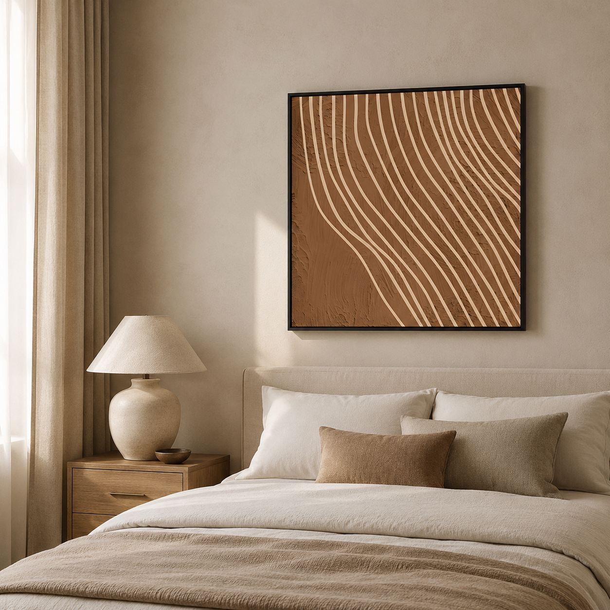 Wavy Line Abstract Textured Painting #Kiss 65