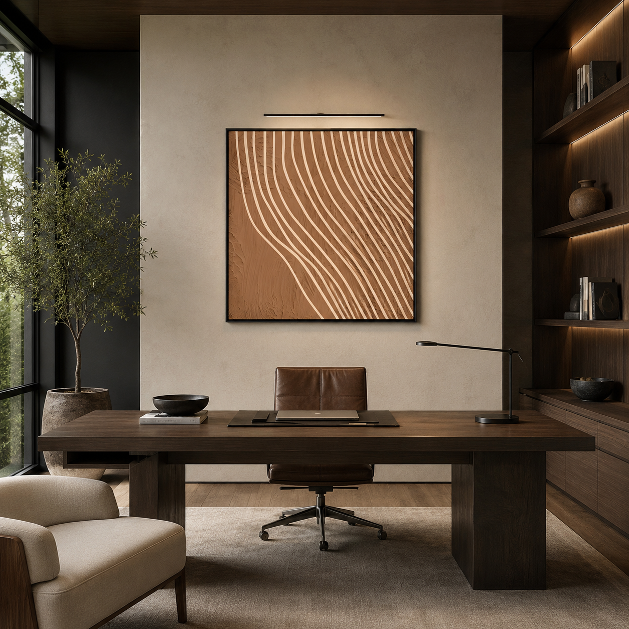 Wavy Line Abstract Textured Painting #Kiss 65