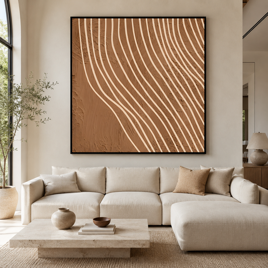 Wavy Line Abstract Textured Painting #Kiss 65