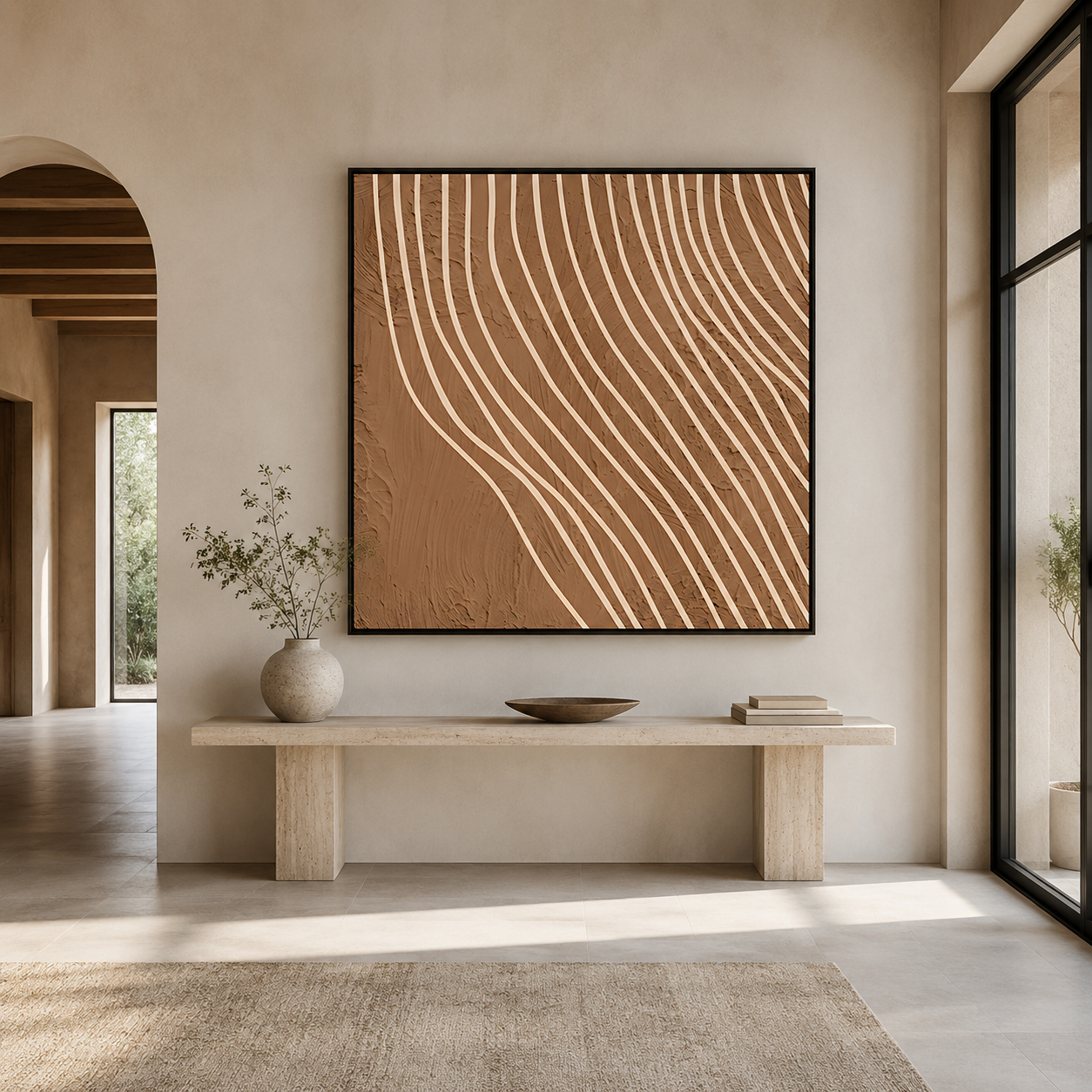 Wavy Line Abstract Textured Painting #Kiss 65