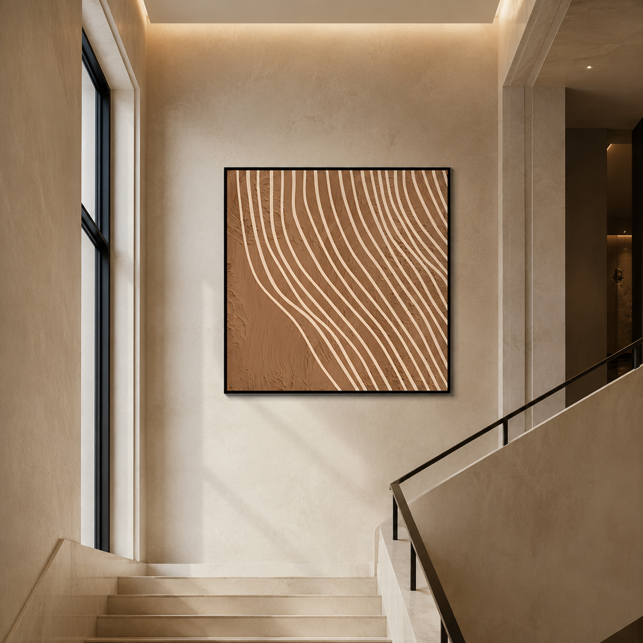 Wavy Line Abstract Textured Painting #Kiss 65