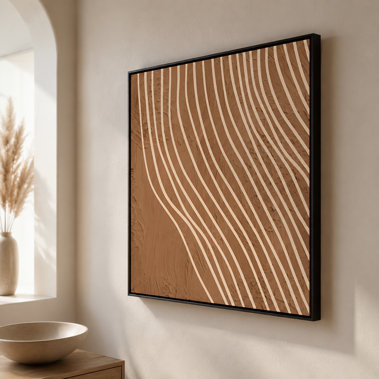 Wavy Line Abstract Textured Painting #Kiss 65