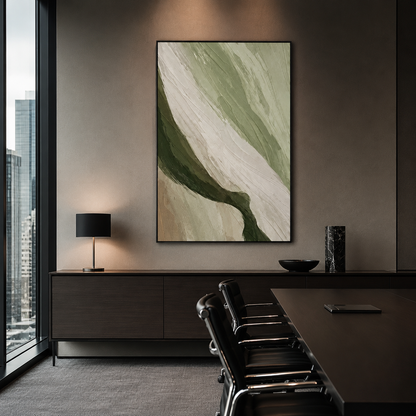 Sage Green Flow Textured Painting #Kiss 66