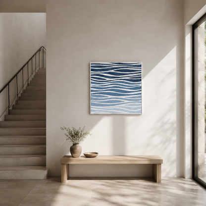 Blue Ripple Abstract Textured Painting #Kiss 67