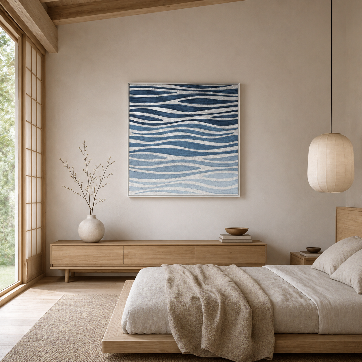 Blue Ripple Abstract Textured Painting #Kiss 67