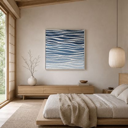 Blue Ripple Abstract Textured Painting #Kiss 67
