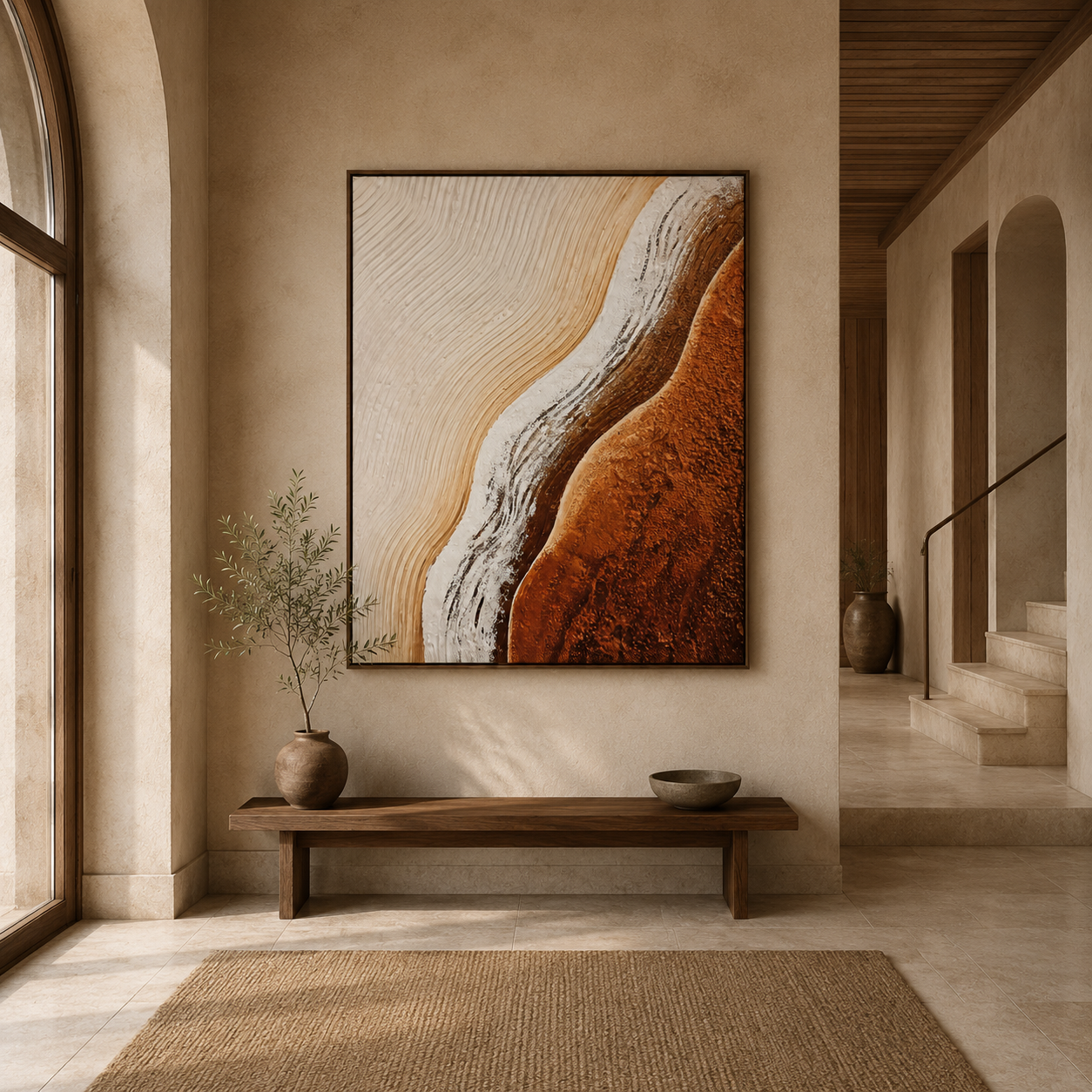 Terracotta Flow Textured Painting #Kiss 68