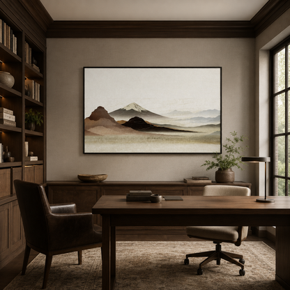 Minimalist Mountain Horizon Painting #Kiss 69