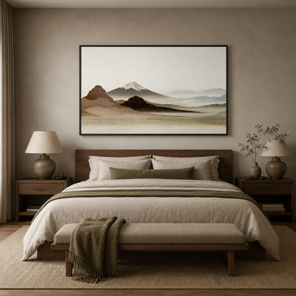 Minimalist Mountain Horizon Painting #Kiss 69